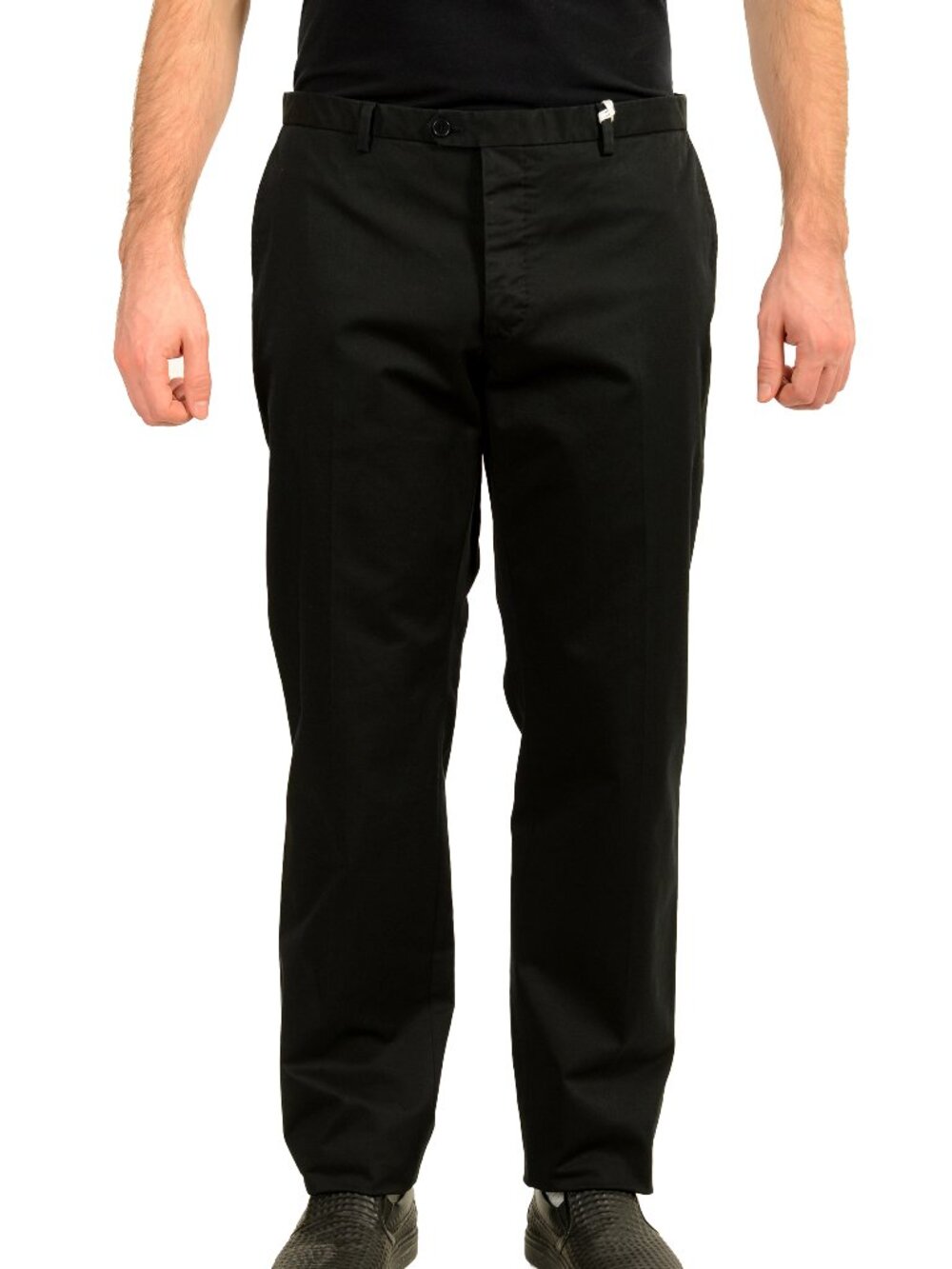 Malo Men's Black Flat Front Casual Pants US 40 IT 56